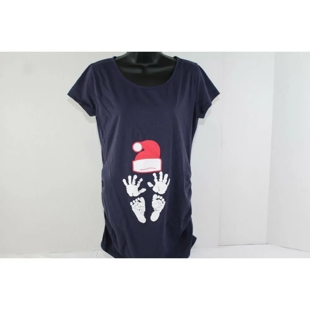 ladies long blue tee shirt size L